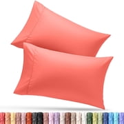 Utopia Bedding Queen Pillow Cases - 2 Pack - Envelope Closure - Soft Brushed Microfiber Fabric - Shrinkage and Fade Resistant Pillow Covers Queen Size 20 X 30 Inches Queen, Coral
