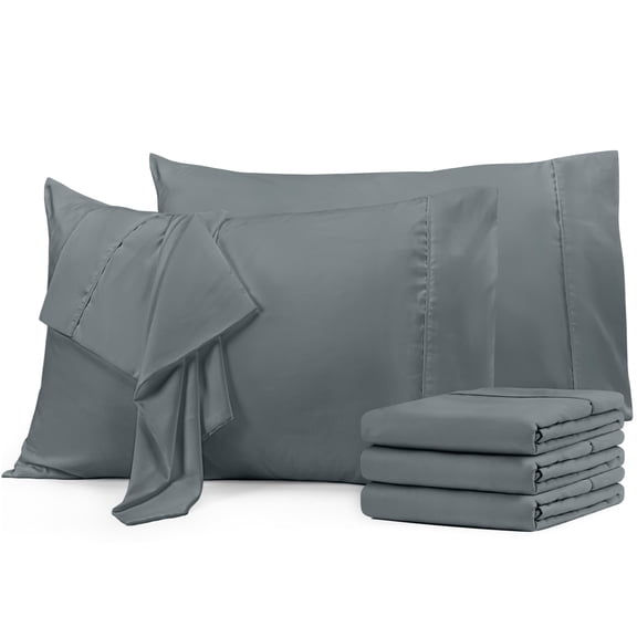 Utopia Bedding Queen Pillow Cases - 6 Pack - Envelope Closure - Soft Brushed Microfiber Fabric - Shrinkage and Fade Resistant Pillow Covers Queen Size 20 X 30 Inches Queen, Grey