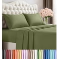 thumbnail image 1 of 4 Piece Queen Deep Pocket Bed Sheet Set, 16 Inches, Premium Microfiber Sheets - Olive, 1 of 7