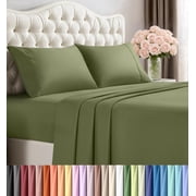 4 Piece Queen Deep Pocket Bed Sheet Set, 16 Inches, Premium Microfiber Sheets - Olive