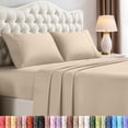thumbnail image 1 of 4 Piece Queen Deep Pocket Bed Sheet Set, 16 Inches, Premium Microfiber Sheets - Sand, 1 of 6
