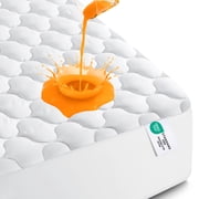 Utopia Bedding Quilted Mattress Protector Queen Size White Pack of 1, Microfiber Fitted Mattress Topper Deep Pocket up t