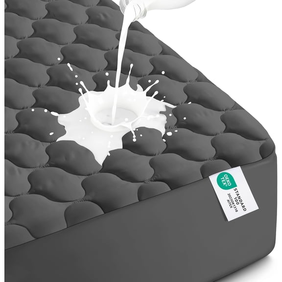 Utopia Bedding Quilted Mattress Protector Twin Size Grey Pack of 1, Microfiber Fitted Mattress Topper Deep Pocket up to 16 inches, Machine Washable Mattress Pad