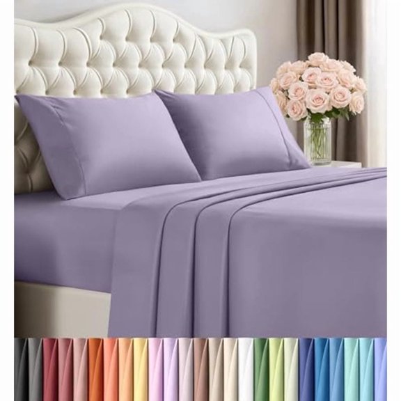 Utopia Bedding Sheet Set 4 Piece Bed Sheets, Soft and Breathable Microfiber, Includes 1 Fitted Sheet, 1 Flat Sheet and 2 Pillowcases Queen, Heather Beige