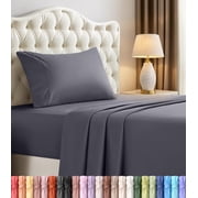 3 Piece Twin Deep Pocket Bed Sheet Set, 16 Inches, Premium Microfiber Sheets - Grey