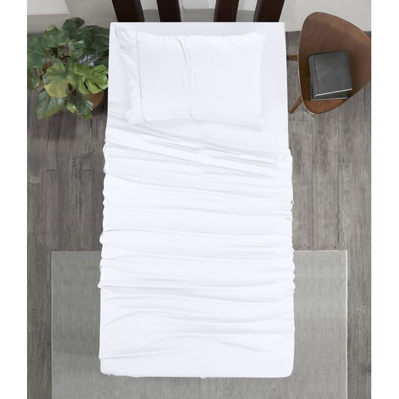 Utopia Bedding Solid 3 Piece Bed Sheets Set For Adults - Microfiber, Fade Resistant (Twin, White)