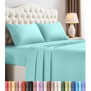 Utopia Bedding King Deep Pocket Bed Sheet Set, 4 Piece, 16 Inches, Premium Microfiber Sheets - Spa Blue