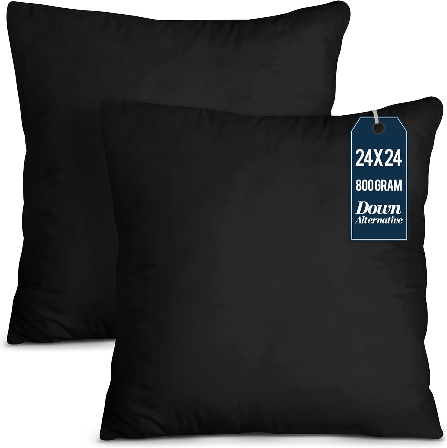 Utopia Bedding Throw Pillows Insert (Pack of 2, Black) 24 x 24