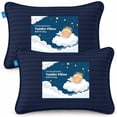 thumbnail image 1 of Utopia Bedding Toddler Pillow (Navy Blue, 2 Pack), 13x18 Small Kids Pillow for Sleeping, Soft and Breathable Cotton Blend Shell, Ideal for Toddler Bed and Travel (Intended for Age 2 and up), 1 of 9