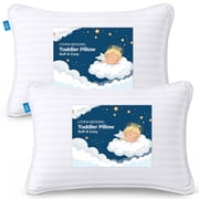 Utopia Bedding Toddler Pillow White, 2 Pack, 13x18 Pillows for Sleeping, Soft and Breathable Cotton Blend Shell, Small Kids Pillow Perfect for Toddler Bed and Travel Intended for Age 2 and up