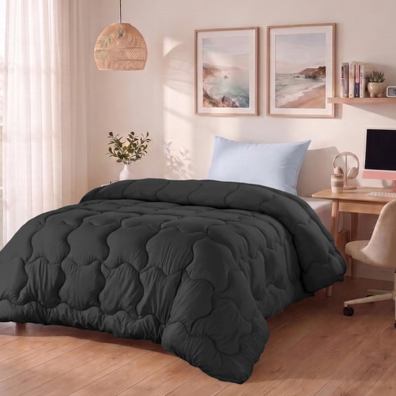 Utopia Bedding Twin Comforter, Duvet Insert, 64 x 88 Inches, Grey Cloud Pattern Brushed Microfiber, Bed Comforter, Corner Tabs, Machine Washable, All Season, Down Alternative Fill
