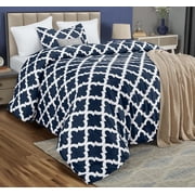 Twin Comforter Set 2 Piece Navy by Utopia Bedding, Printed Comforters Twin Size, Bedding Comforters Sets, Down Alternative Soft Bed Set, 1 Comforter 64 x 88 inches 1 Pillow Shams 20 x 26 inches