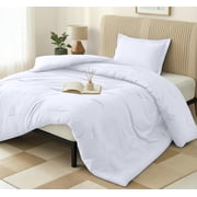 Twin Comforter Set 2 Piece White by Utopia Bedding, Comforters Twin Size, Bedding Comforters Sets, Down Alternative Soft Bed Set, 1 Comforter 64 x 88 inches 1 Pillow Shams 20 x 26 inches