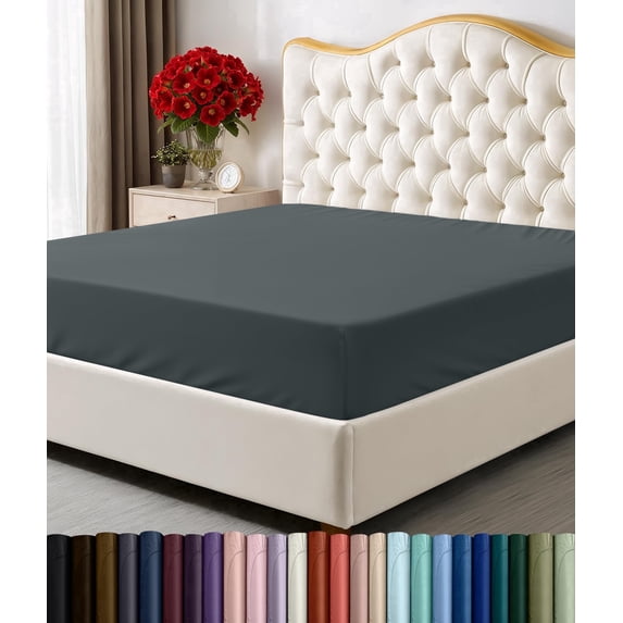 Utopia Bedding Twin Fitted Sheet - Bottom Sheet - Deep Pocket - Soft Microfiber - Shrinkage and Fade Resistant - Easy Care -1 Fitted Sheet Only Grey