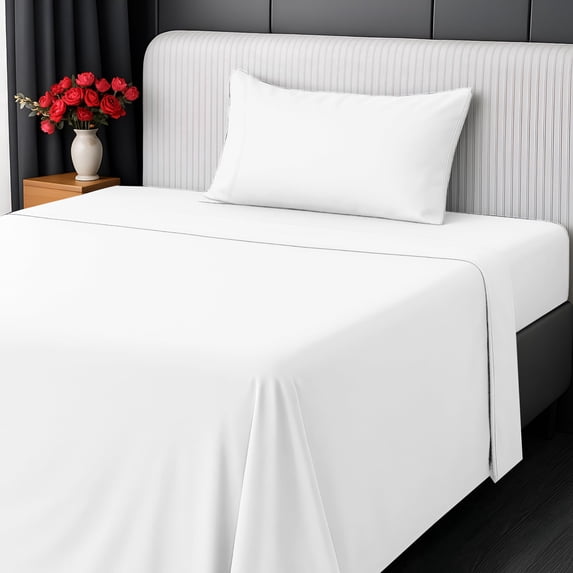 Utopia Bedding Twin Sheet Set - Jersey Knit Sheets 3 Piece Cotton Soft T-Shirt Stretchy Sheets Twin, White