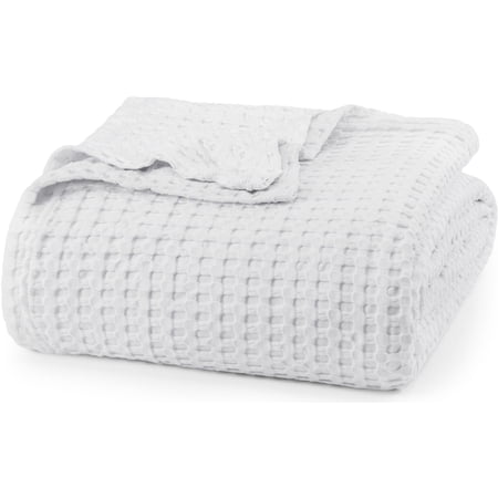 Utopia Bedding Waffle Blanket - Luxurious & Cozy, All-Season (White, Twin)