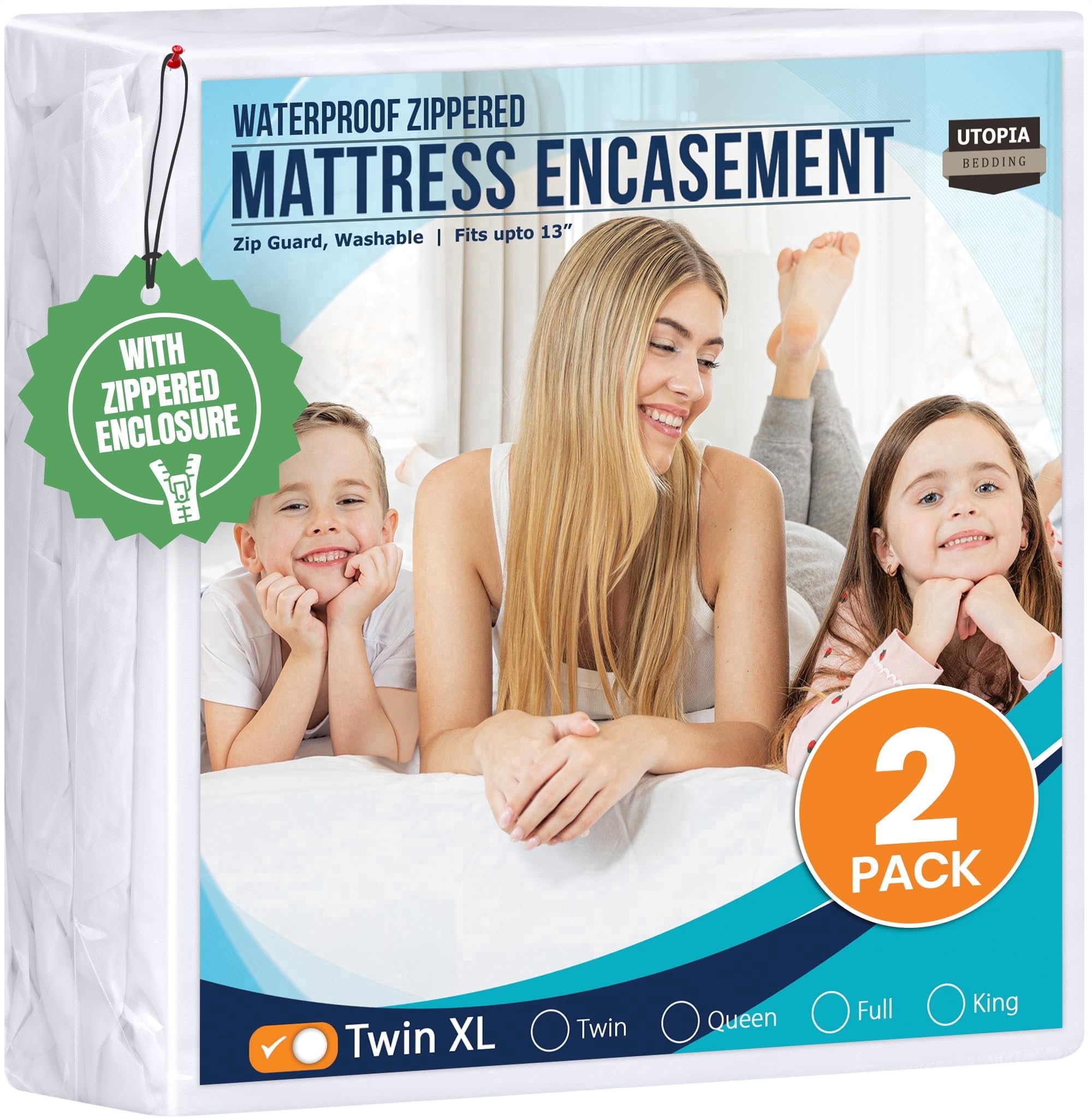 Utopia Bedding Mattress Protector Zippered Twin XL Size Pack of 4, 100% Waterproof Bed Bug and Dust Mite Proof Mattress Encasement, Absorbent 6 Sided Mattress Cover