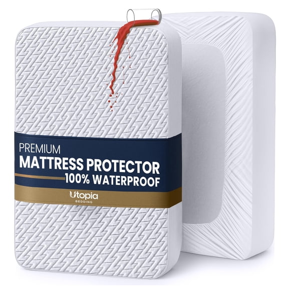 Utopia Bedding Waterproof Mattress Protector Queen Size, Premium 3D Air Soft Fabric Mattress Cover, Fits 17 Inches Deep, Breathable, Fitted Style with Stretchable Pockets