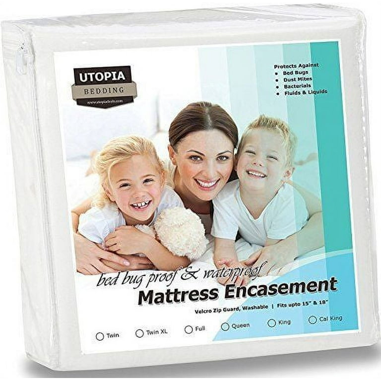Utopia Bedding Zippered Mattress Encasement - Bed Bug Proof, Dust Mite Proof Mattress Cover - Waterproof Mattress Protecter (Full)