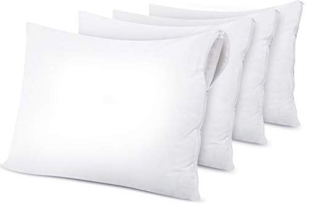 Utopia Bedding Waterproof Zippered Pillow Encasement - Pillow Protectors Jersey - 20 x 38 Inches - (Pack of 4, King, White)