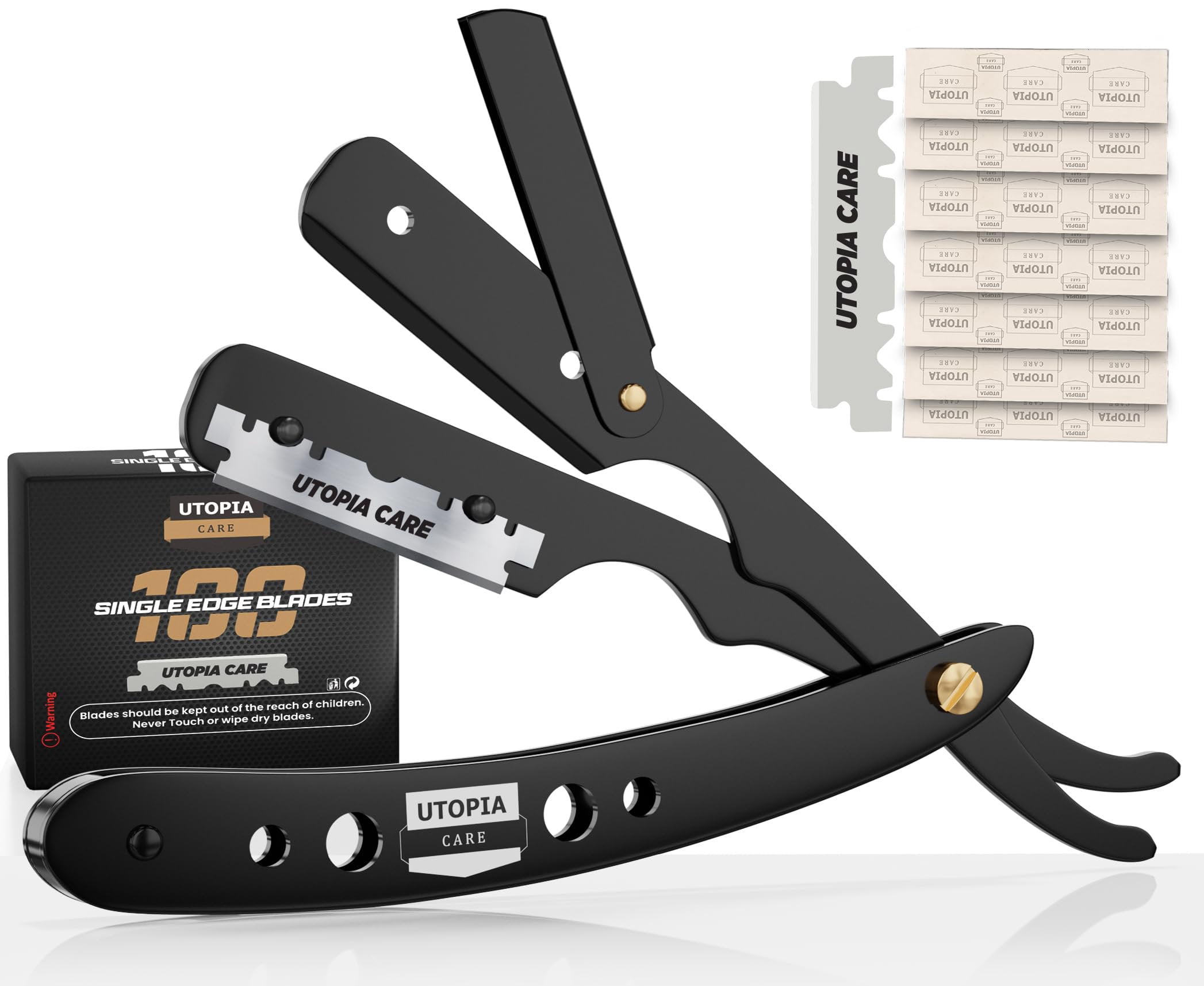 Utopia Razo Utopia Care Professional Straight Razor for Men, Barber Straight Edge ...