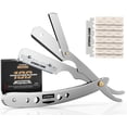 thumbnail image 1 of Utopia Care Professional Barber Straight Edge Razor Safety with 100 Pack Blades, Silver, 1 of 9