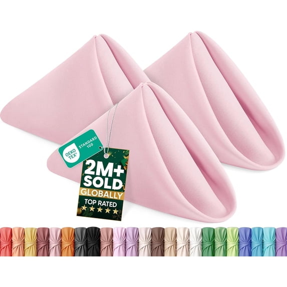 Utopia Home [12 Pack, Pink] Cloth Napkins 20x20 Inches, 100% Polyester ...