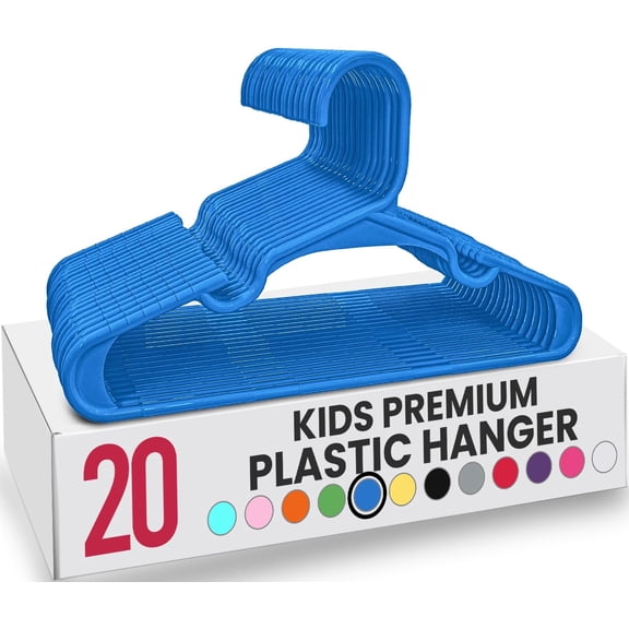 Utopia Home 20 Pack Kids Hangers - 11.5 Inch Plastic Baby Hangers for Closet - Childrens Hanger for Clothes & Infant Hanger for Closet - (Blue)