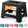 thumbnail image 1 of Utopia Home Folding Step Stool with Handle, Black – Anti-Slip, Holds Up to 300 lbs, for Kitchen, Bathroom & Home Use, 9 Inch, 1 of 9
