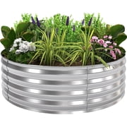 Utopia Home Galvanized Raised Garden Bed Kit 2x2x1 Ft, Planter Box Round Raised Garden Beds Outdoor, Easy Assembly Metal