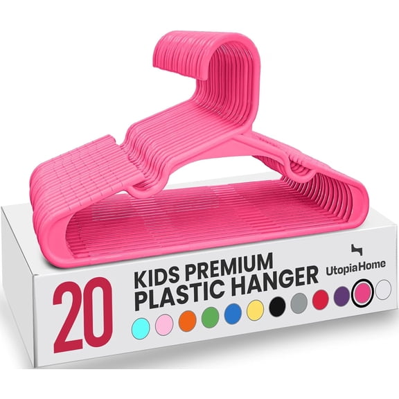 Utopia Home Kids Hangers 20 Pack – 11.5 Inch Baby Closet Hangers Pink