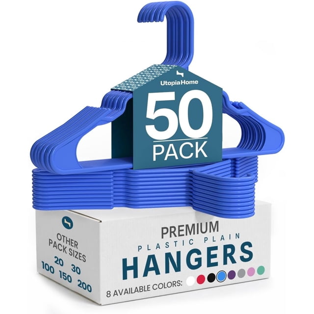 Utopia Home Plastic Hangers, Space Saving Durable Closet Organizer ...