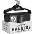 thumbnail image 1 of Utopia Home Premium Velvet Hangers for Suits, Coats & Shirts, Black – Non-Slip, Heavy Duty, Rotating Hook with Tie-Bar, 50 Pack, 1 of 8
