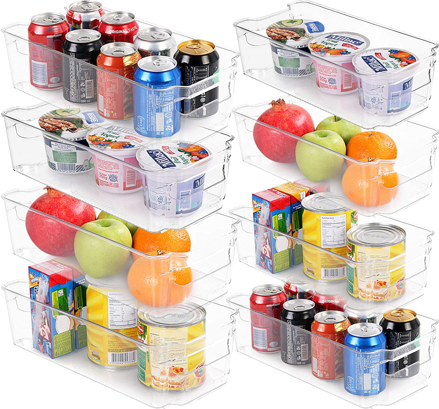 Dreamtale Square/Round Fridge Organizer Plastic Compartments Candy Organizer  Fruit Plate Refrigerator Storage Box Container Home
