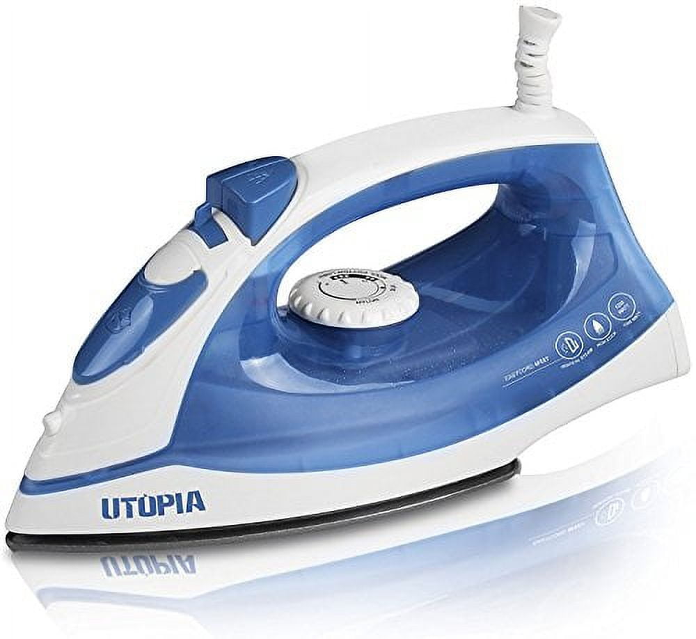 Utopia Home Steam Iron for Clothes - Non-Stick Soleplate - 1200W Clothes  Iron - Textile Iron 2.3 meter Long Cord Adjustable Thermostat Control