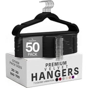 Utopia Home Velvet Hangers, Black – Non-Slip Slim Pant & Coat Hangers with 360° Swivel Hook, 50 Pack