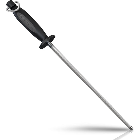 Utopia Kitchen 10 Inch Honing Steel Knife Sharpening Steel Sharpening Rod, Black