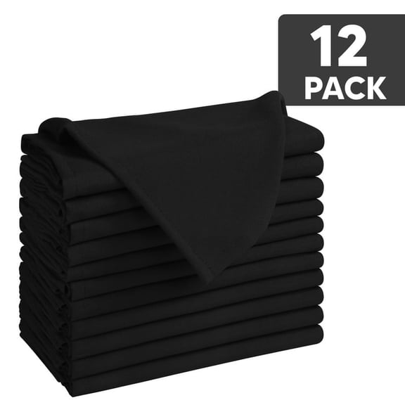 Utopia Kitchen 18x18 Inch Cotton Black Napkins, 12-Pack, Reusable & Washable for Dining and Events