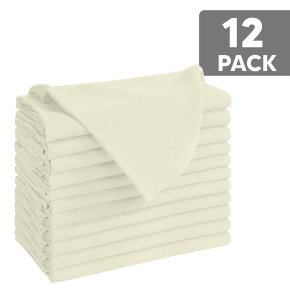Utopia Kitchen Ivory Cloth Napkins [12 Pack, 18x18 Inch] Absorbent Cotton Blend Washable and Reusable for Dinner, Restaurant, Lunch, Wedding and Hotel