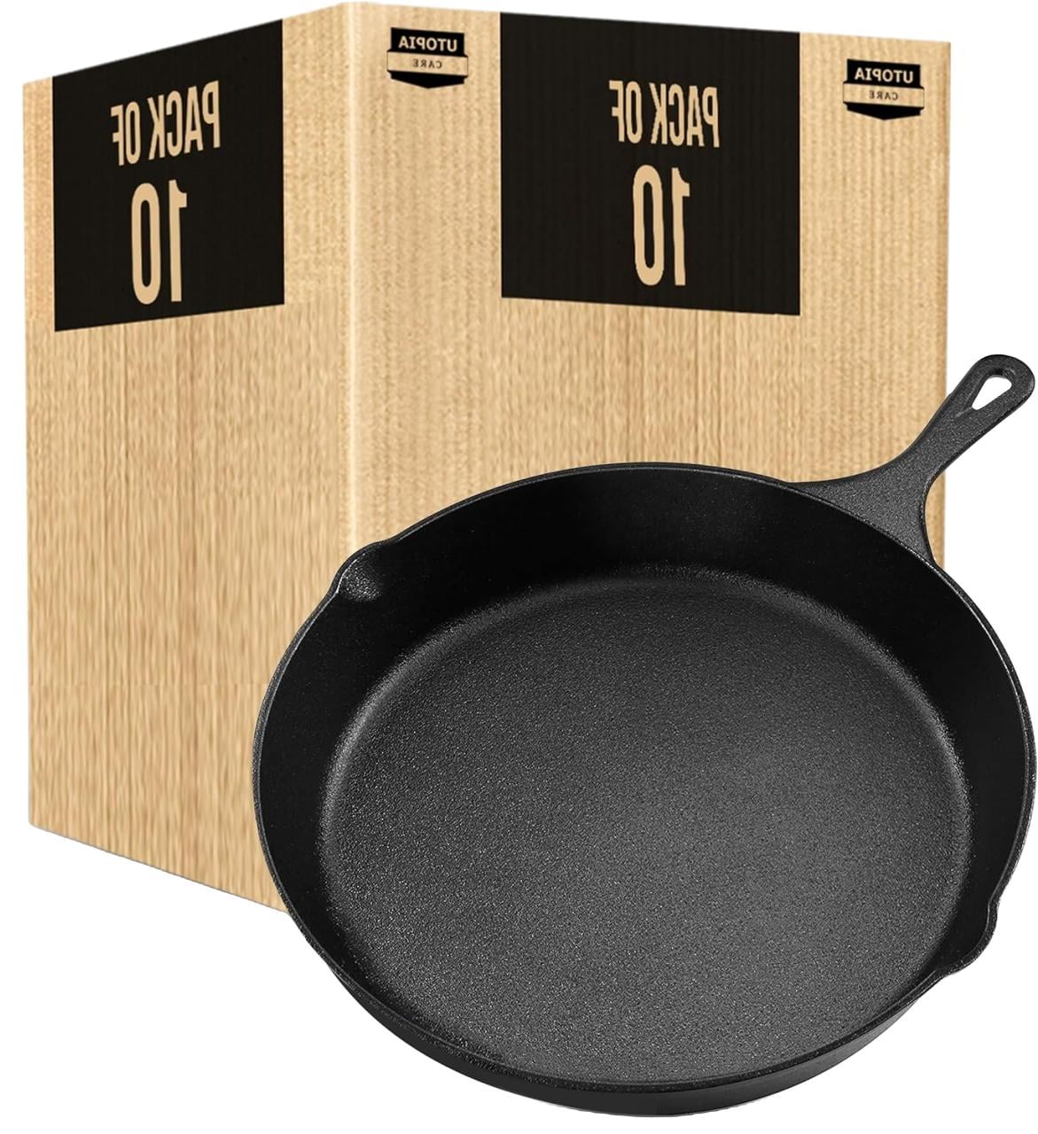 Utopia Kitchen 6.5" Pre-Seasoned Cast Iron Skillet, Grill-Safe, Pack ...