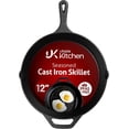 thumbnail image 1 of Utopia Kitchen Cast Iron Skillet 12 Inch Pre-Seasoned Black | Chef Pan, Even Heat Distribution, Stovetop, Oven, Campfire and Grill Safe, Large Skillet, Indoor Outdoor Use, 1 of 9
