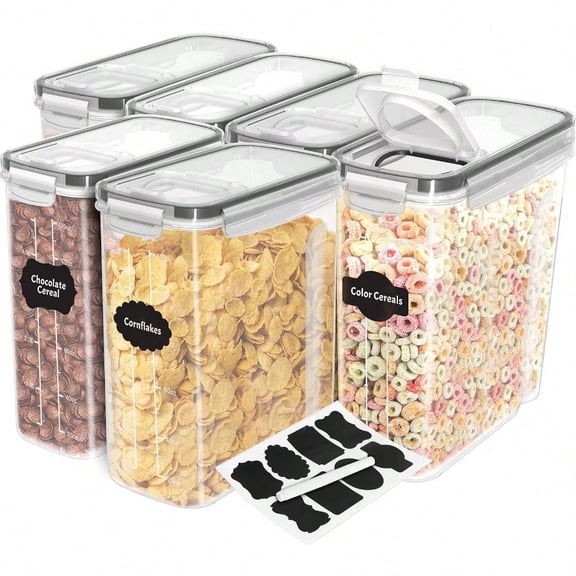 Utopia Kitchen Cereal Containers Storage Liter Airtight Food Storage Containers Cereal Dispenser For Pantry Organization And Storage Clear 4 Liter Pack Of 6
