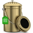 thumbnail image 1 of Utopia Kitchen Countertop Compost Bin 1.3 Gallon, Stainless Steel, Gold | Odorless countertop compost bin with charcoal filter, ideal for food scraps and waste, 1 of 7