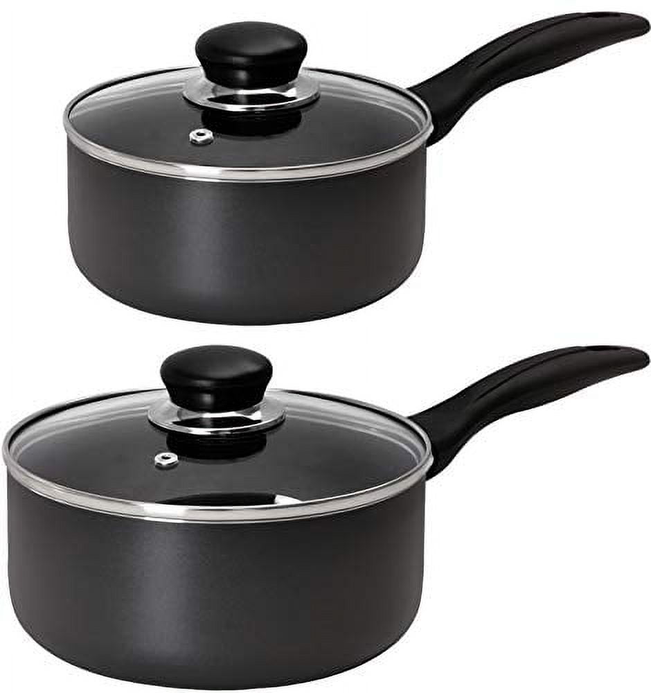 Utopia Kitchen 2 Quart Nonstick Saucepan with Glass Lid - Induction Bottom  - Multipurpose Use for Home Kitchen or Restaurant (Bulk Pack of 6) - Shop -  TexasRealFood