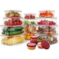 thumbnail image 1 of Utopia Kitchen Plastic Food Containers - Food Storage Containers with Airtight Lids - Reusable Lunch Boxes - Leak Proof (Red, Pack of 32), 1 of 7