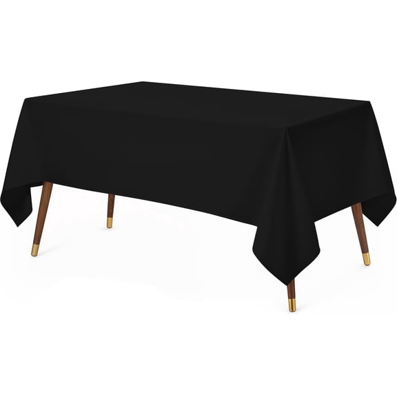 Utopia Kitchen Rectangle Table Cloth 1 Pack, Tablecloth Machine Washable, Polyester Table Cover for Dining, Buffet Parties, Picnics, Events, Weddings and Restaurants (52x70 Inches, Black)