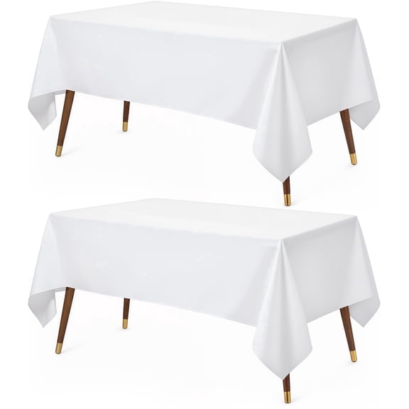 Utopia Kitchen Rectangle Table Cloth 2 Pack(60x102 Inches, White), Tablecloth Machine Washable, Polyester Table Cover for Dining, Buffet Parties, Picnics, Events, Weddings and Restaurants