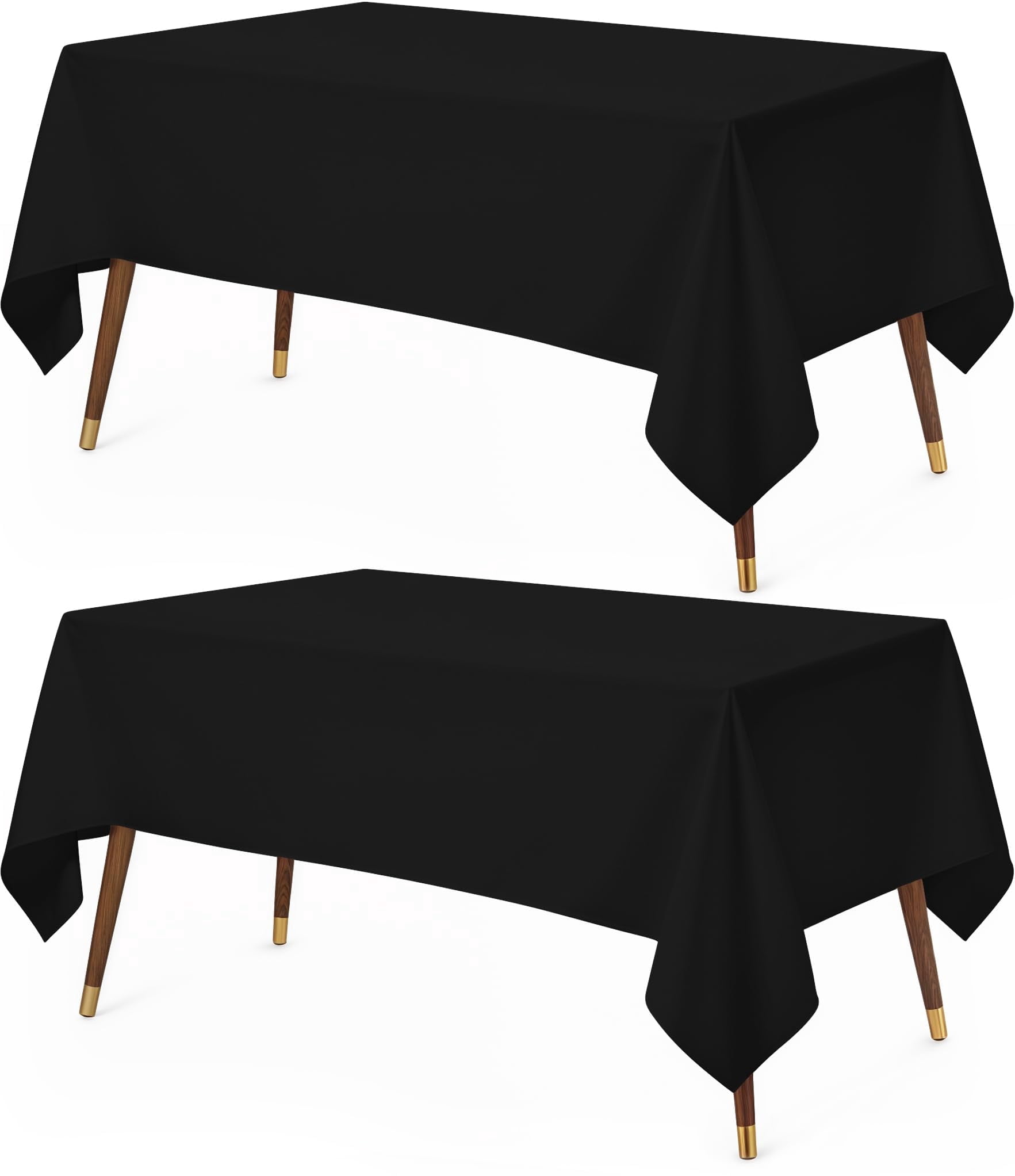 Utopia Kitchen Rectangle Table Cloth 2 Pack(90x132 Inches, Black ...