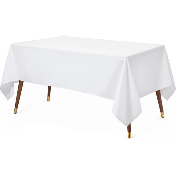 Utopia Kitchen Rectangle Table Cloth 2 Pack60x126 Inches, White, Tablecloth Machine Washable, Polyester Table Cover for Dining, Buffet Parties, Picnics, Events, Weddings and Restaurants