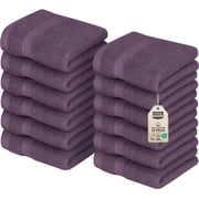 Utopia Towels 12 Pack Premium Wash Cloths Set, 12 by 12 Inches, 100% Cotton Ring Spun, Highly Absorbent and Soft Feel Essential Washcloths for Bathroom, Spa, Gym, and Face, Plum